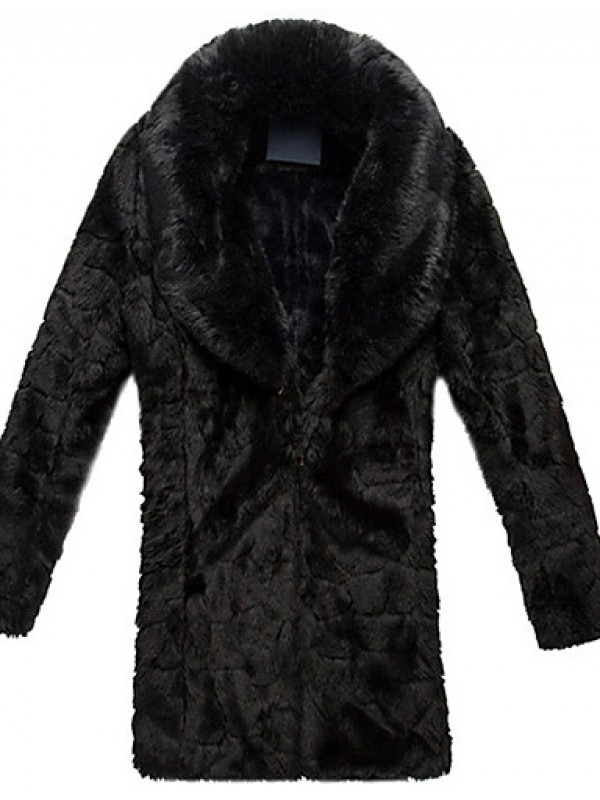 Men Faux Fur Outerwear , Lined